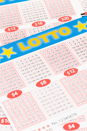 Lotto ticket gambling, ticket is mock-upの写真素材