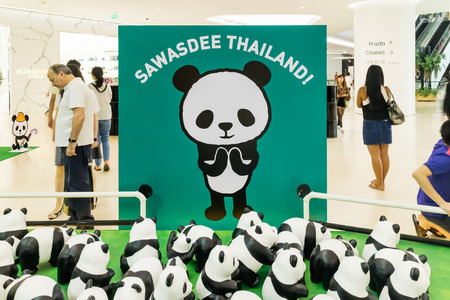 Bangkok, Thailand - April 3, 2016: 1600 Pandas+ World Tour by WWF and artist Paulo Grangeon at...