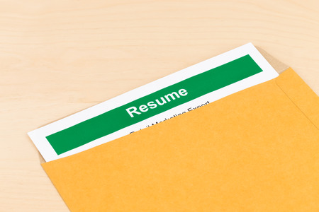 Resume in brown envelopの写真素材