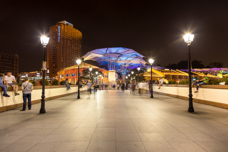 Singapore - December 3, 2016 : Clarke Quay is a historical riverside quay. Now, famous for dinner and night entertainment.のeditorial素材