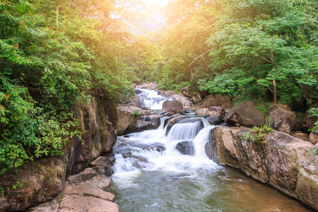 Nang Rong waterfall, Khao Yai national park world, Thailandの写真素材