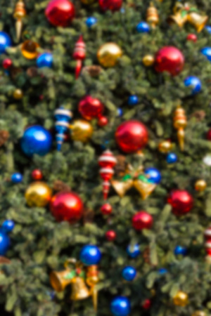 Blurry decorated Christmas tree background