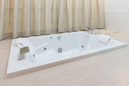 bathtub in hotel resort bathroomの写真素材