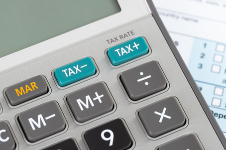 Individual income tax returm form by IRS, concept for taxationの写真素材