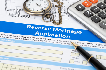 Reverse mortgage application form, financial conceptの写真素材