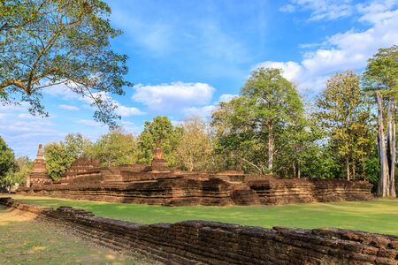 Wat Phra Kaeo temple in Kamphaeng Phet Historical Parkの写真素材