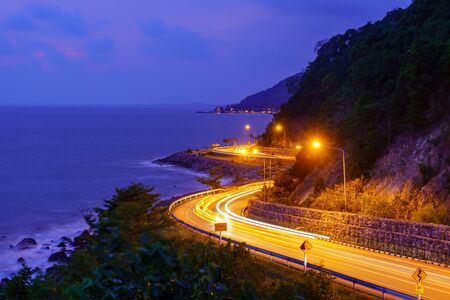 Chalerm Burapha Chonlathit road highway from Noen Nangphaya View Point in Chanthaburi, east of...