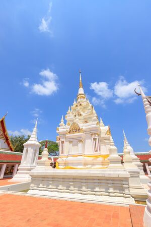 Buddha relic pagoda stupa at Wat Phra Borommathat Chaiya Worawihan, Surat Thaniの写真素材