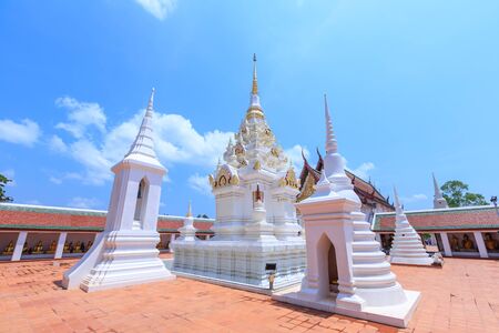 Buddha relic pagoda stupa at Wat Phra Borommathat Chaiya Worawihan, Surat Thaniの写真素材