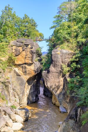 Op Luang National Park with Mae Chaem river and canyon cliffのeditorial素材