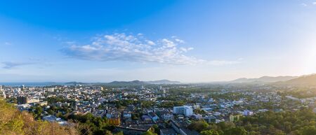 Phuket city aerial panorama scenic view from Khao Rang Hill Parkの写真素材