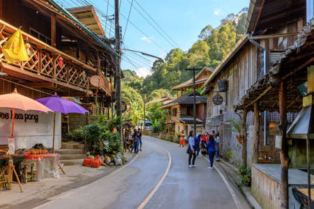 Chiang Mai, Thailand - January 10, 2018: Mae Kampong, village in valley, famous eco-tourism and home stay destination.のeditorial素材
