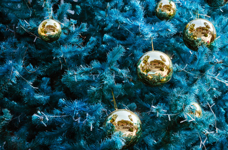 Christmas Tree and Golden Balls Ornament for Christmas Day.の写真素材