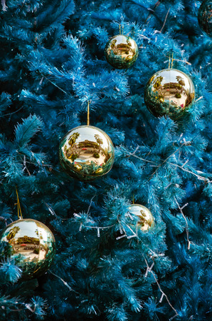 Christmas Tree and Golden Balls Ornament for Christmas Day.の写真素材