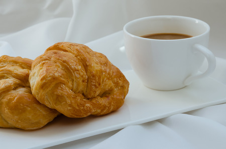 Croissant and Coffee for Breakfast.の写真素材