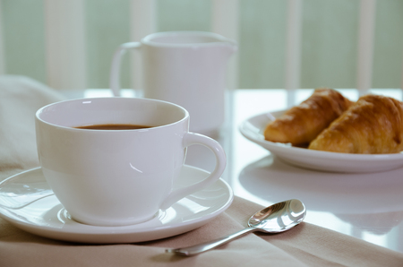 Coffee and Croissant for Breakfast.の写真素材
