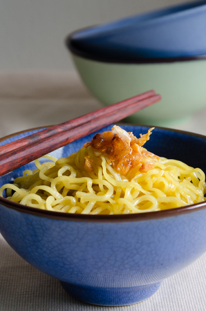 Egg Noodle In Bowl.の写真素材