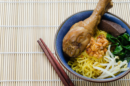 Egg Noodle with Stewed Chicken.の写真素材