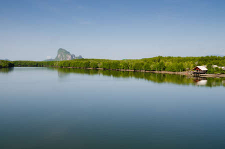 Great River of Paknam Tako at Chumphon Province of Thailand.