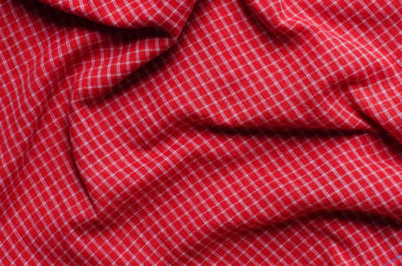 Texture of Red Gingham Fabric.