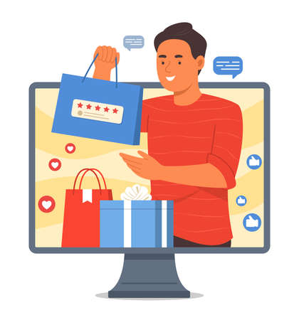 Brand Ambassador Online Promoting the Productsのイラスト素材