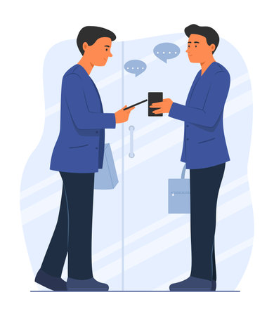Two Businessmen Discussing for Business Connection Concept Illustrationのイラスト素材