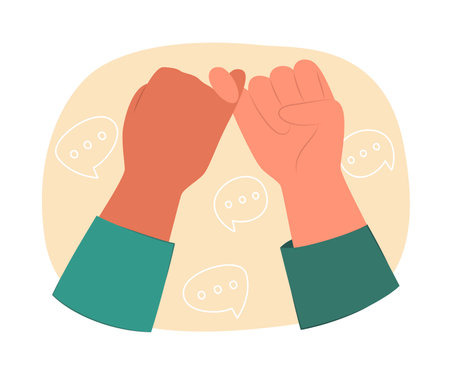 Pinky Swear Promise Hand Gesture Concept Illustrationのイラスト素材