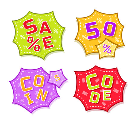 Sale Badge and Label Stickers Set for Discount and Special Promotion for Marketing Concept Clip Artのイラスト素材