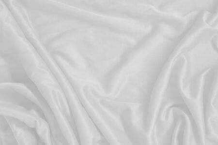 Beautiful white fabric is suitable for making backgrounds in various concept designs in the top view.の写真素材