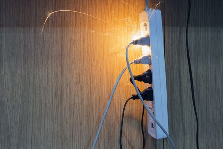 Short circuit causing sparking Caused by substandard electrical appliances Therefore causing damage...