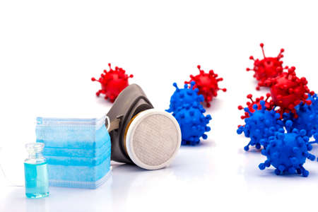 Medical mask and toxin protection mask coronavirus abstract photo The new official name is the...