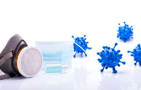 Medical mask and toxin protection mask coronavirus abstract photo The new official name is the...