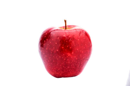 Red withered apples are not fresh. Put on a white background