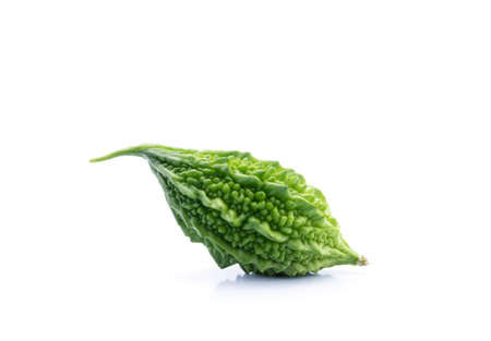 Bitter melon on white backgroundの写真素材