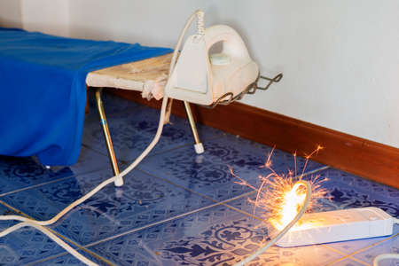 Short circuit causing sparking Caused by substandard electrical appliances Therefore causing damage...