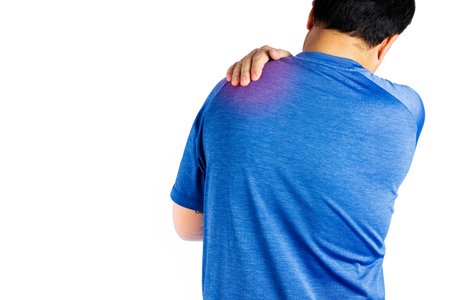 Elderly men or women or young people have backache knee, ankle, joint pain, arthritis, and tendon problems. exercise-induced muscle pain isolated on white backgroundの写真素材
