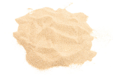 pile of sand rough and fine concept abstract desert beach hill mountain land path isolated on white background top viewの写真素材