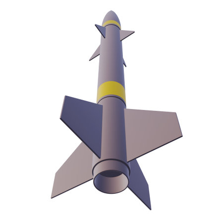 Cruise missile. Gray rocket. Army. Weapon of war for air attack. Nuclear bomb attack missile isolated on background. 3D rendering - clipping path.の写真素材
