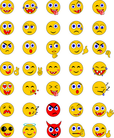 Emoticons setのイラスト素材