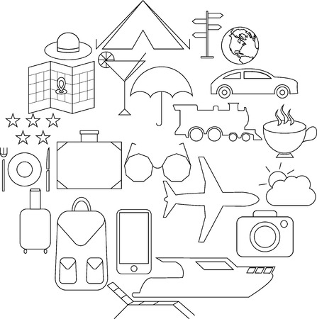 Travel set iconsのイラスト素材