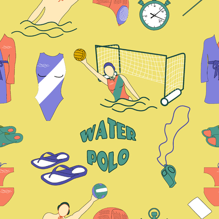 Water polo color pattern on yellow backgroundのイラスト素材