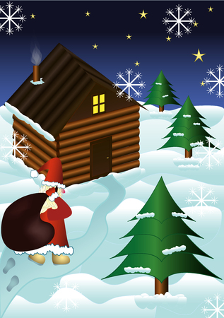 Christmas postcardのイラスト素材