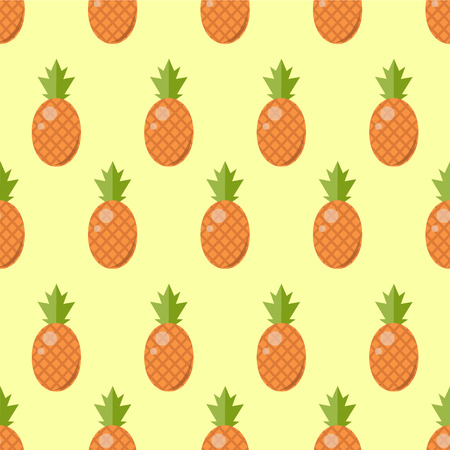 Pineapple seamless pattern, Ananas pattern, pineapples on yellow backgroundのイラスト素材