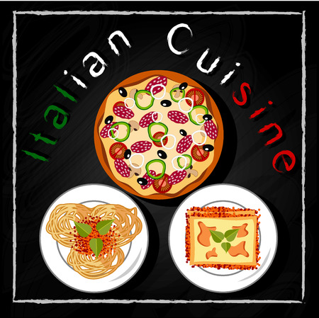 Italian cuisine setのイラスト素材