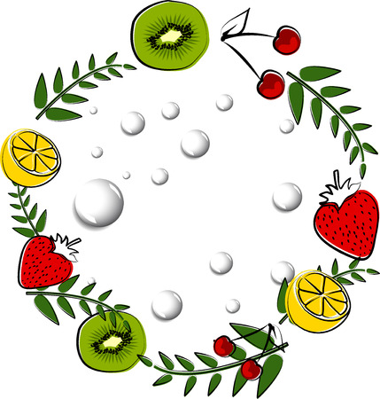 Fruit-berry  frameのイラスト素材