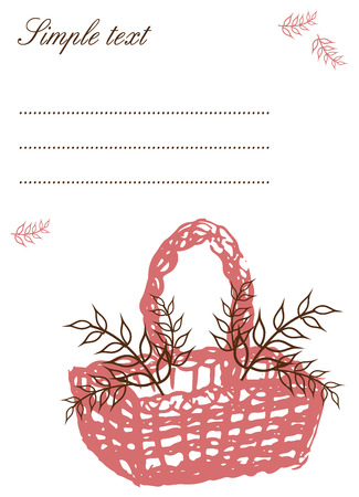 Postcard basketのイラスト素材