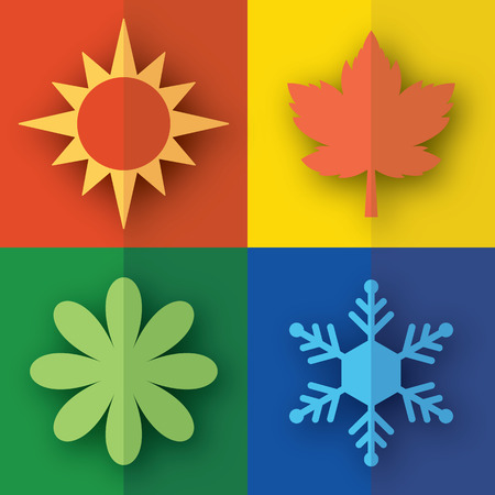 Season Flat Iconのイラスト素材
