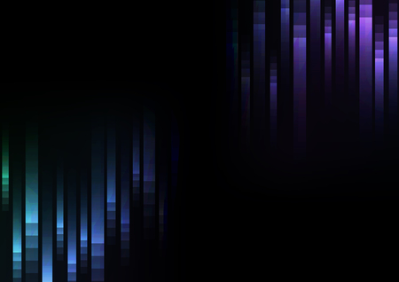 abstract pixel speed reverse background, square layer line racer motion, opposite technology geometric background, vector illustration, cool tone with black backgroundのイラスト素材