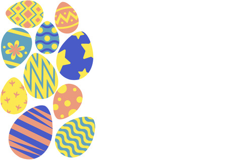 Happy easter background, easter egg hunt template, vector illustrationのイラスト素材