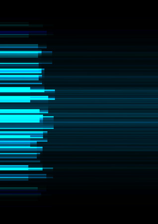 blue frequency bar overlap in dark background, stripe layer backdrop, technology template, vector illustrationのイラスト素材